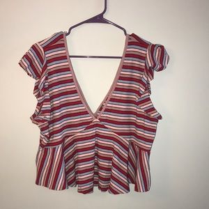 Flowy striped crop top